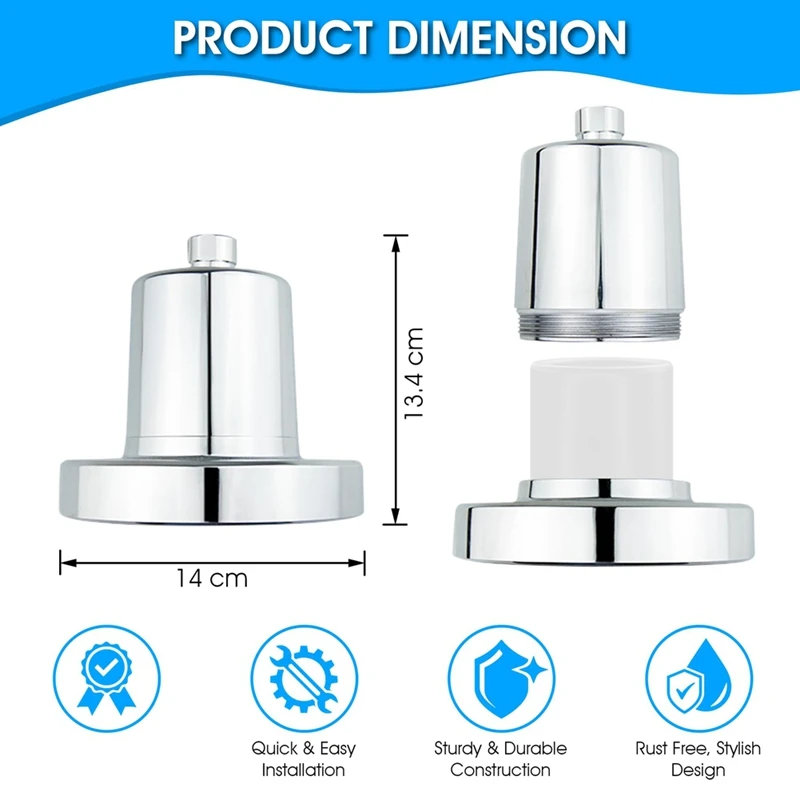 Filtered Shower Head - High Pressure, Healthier Hair & Skin, Removes Chlorine, Chrome Finish, Easy Installation-A49I