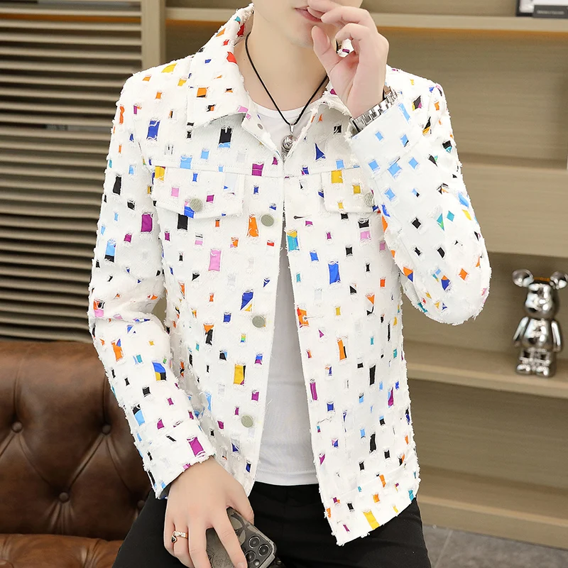 Autumn Men\'s Lapel New Retro High Street Jacket trend all-match Coat Streetwear Spring Men Fashion jacket