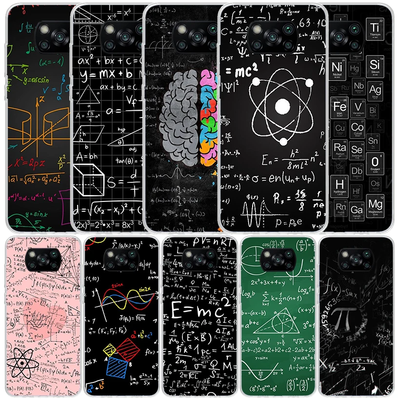 Physics Chemical Mathematics Phone Case For Xiaomi Poco X6 X5 X4 X3 Nfc F6 F5 Pro F4 Gt F3 F2 F1 M5S M4 M3 M2 Soft TPU Back Cove