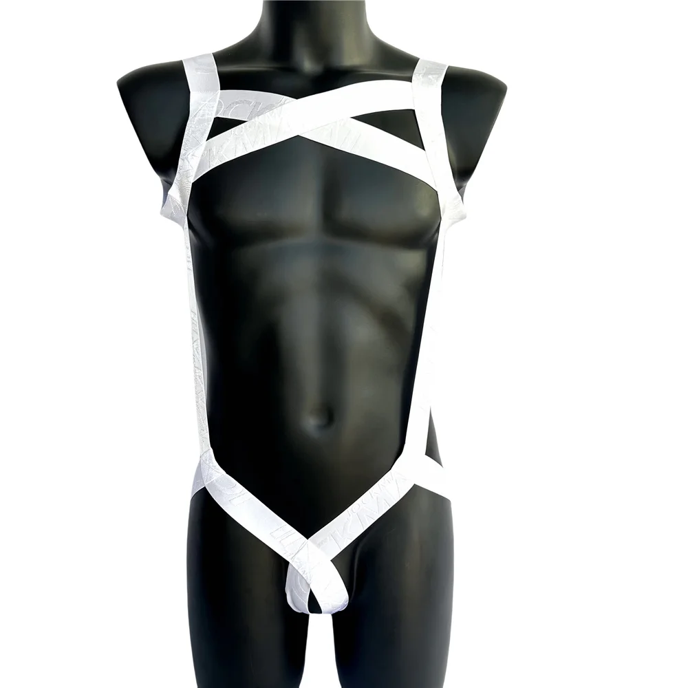 

Sexy Lingerie Man Harness Chest Bodysuit Fetish Men Hollow Out Bondage Jockstrap Gay Underwear Men's Jumpsuit Ring Strap Fun