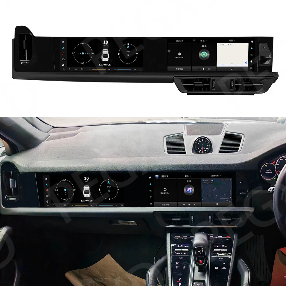 Car Radio 12.3+12.3Inch RHD Interactive Upgrad New Display Android Media Video GPS Carplay HeadUnit For Porsche Macan 2018-2024
