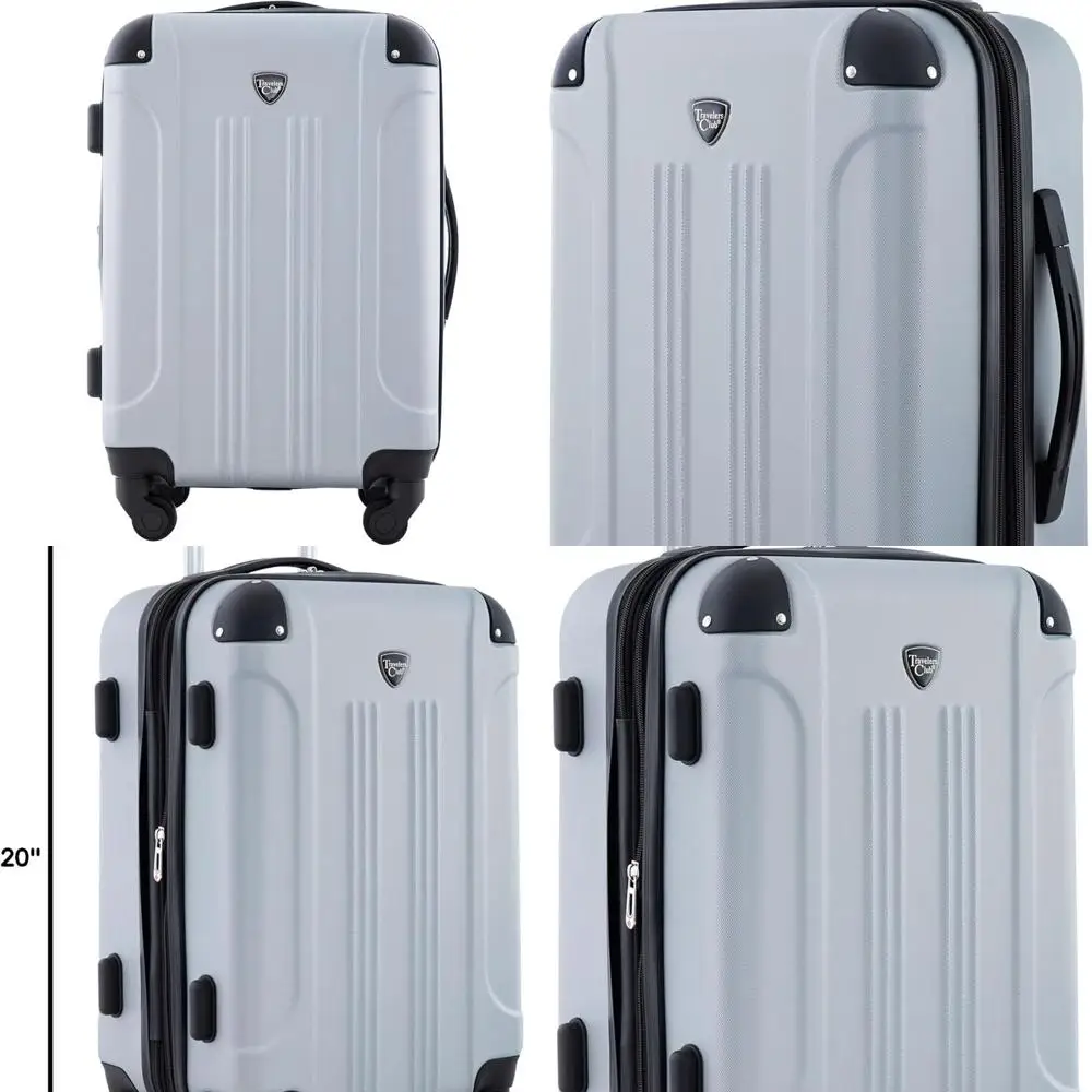 

Chicago Travelers Club 20, расширяемый багаж-спиннер с серебряной твердой поверхностью