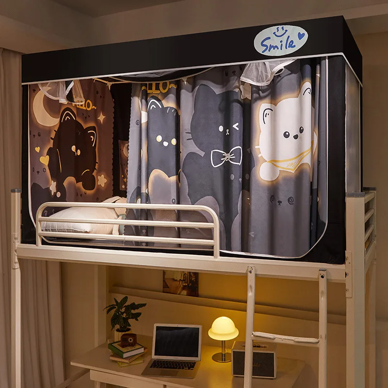 Dormitório anti-mosquito blackout mosquiteiros sombreamento cortina de cama com suporte campus superior inferior beliches cama dossel tenda de privacidade