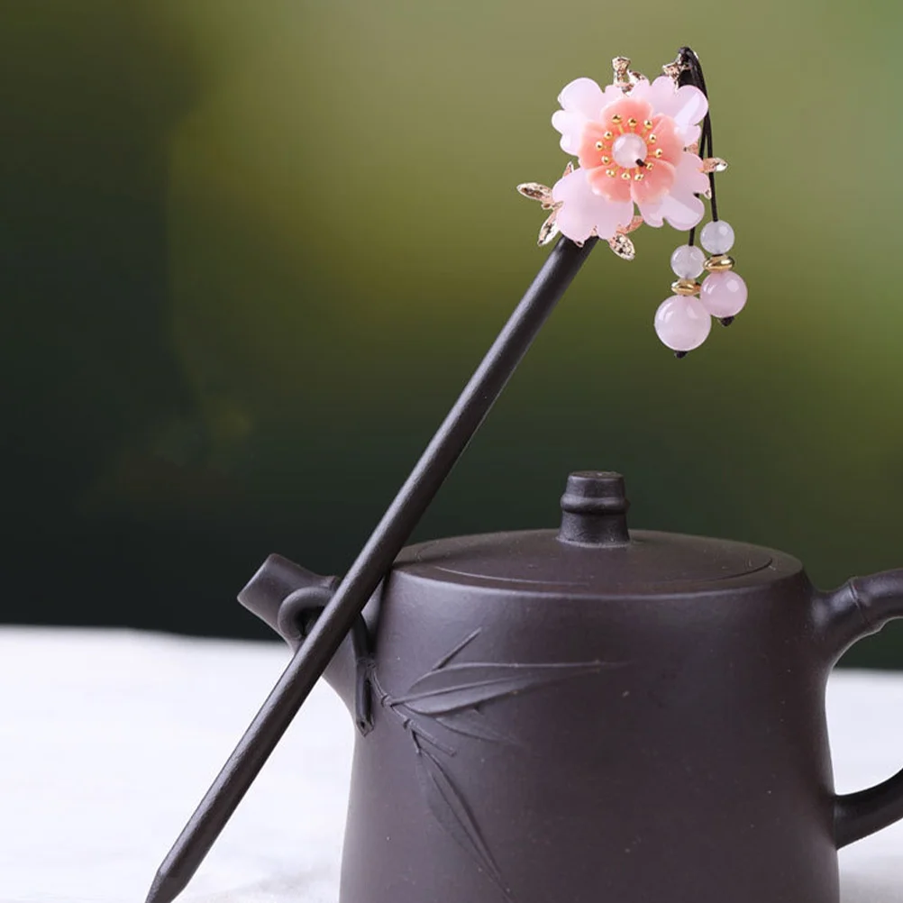 

1pc Peach Wood Hairpin Vintage Folk-Custom Stick For Cheongsam Hanfu Retro Hair Accessory Wood Hair Chopstick Elegant