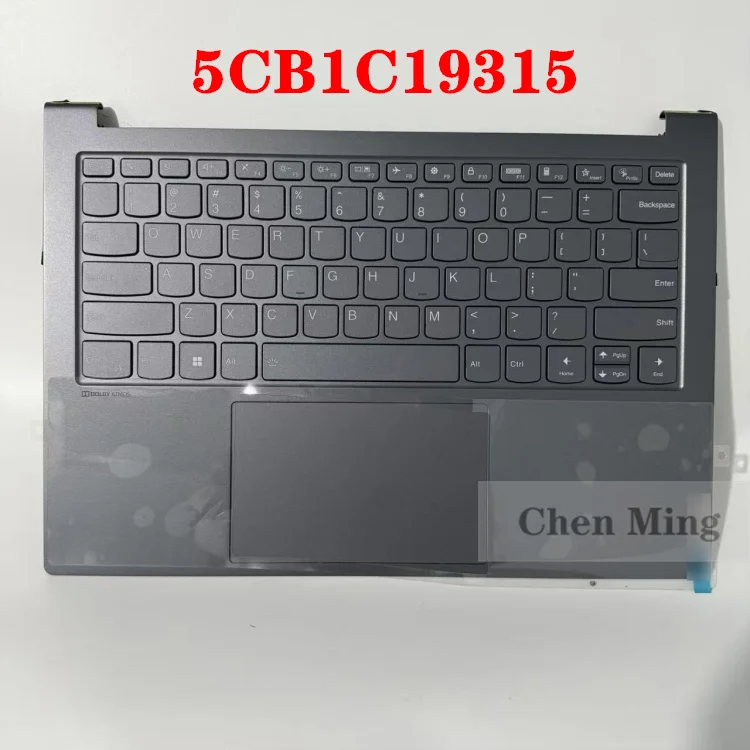جديد لينوفو يوغا سليم 7 Pro-14IHU5 82NC C-غطاء مع لوحة المفاتيح قذيفة لوحة المفاتيح لوحة اللمس الإنجليزية العاصفة الرمادي 5CB1C19315