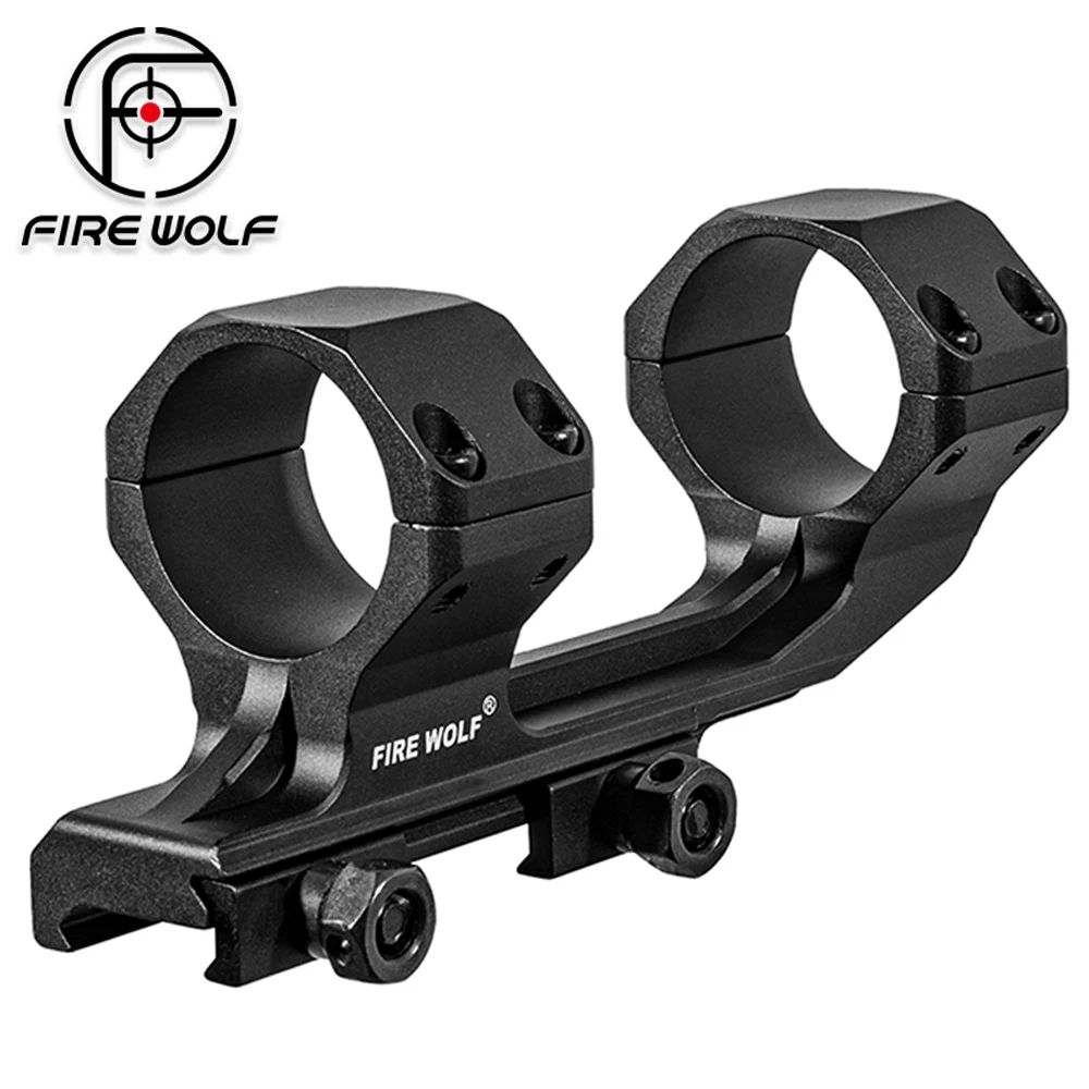 FIRE WOLF 34mm Cantilever One‑Piece Scope Mount Fit 20mm Picatinny Rail Aluminum Optical Sight Mount