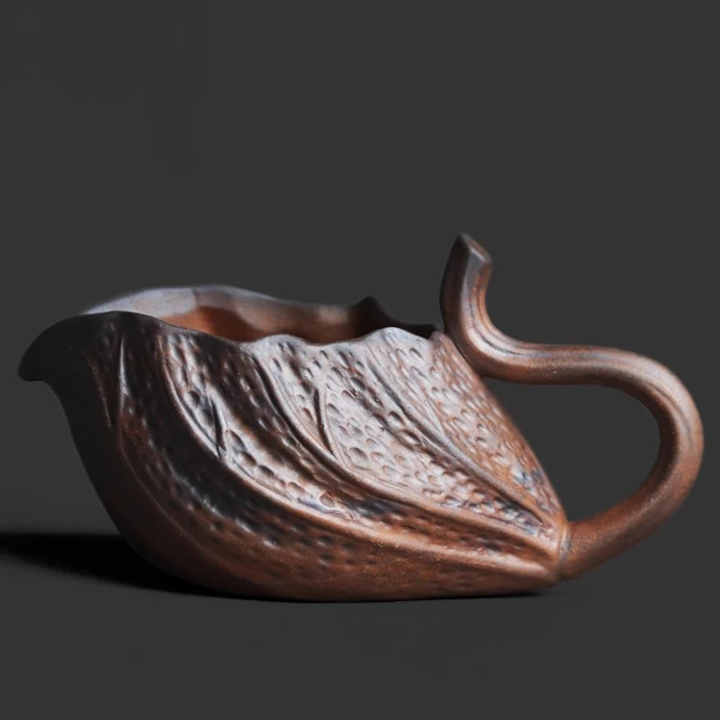 Coarse Pottery Old Rock Mud Lotus Rhyme Small Fair Cup Chinese Style Creative Home Handheld Tea Sea Tea Dispenser