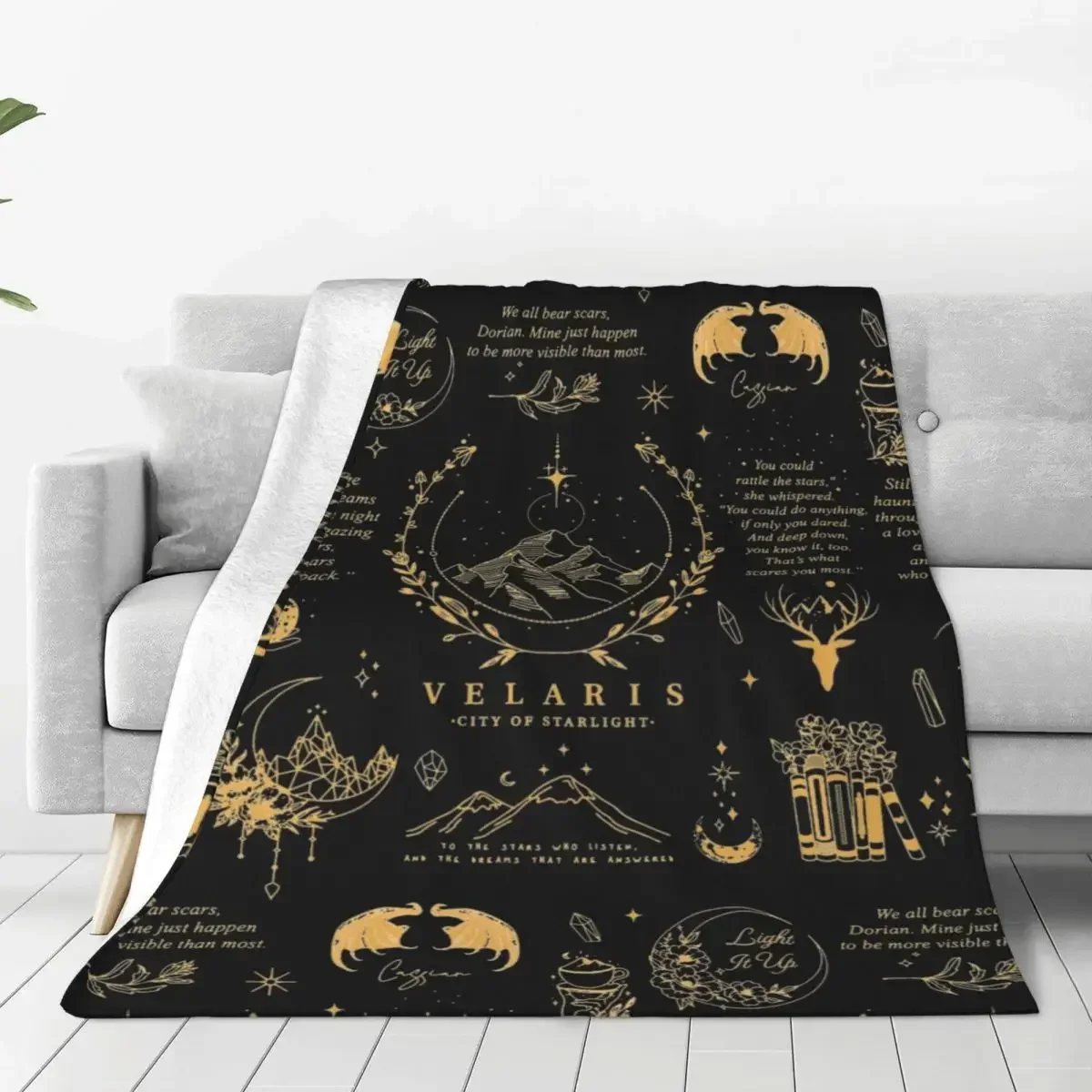 SJM Books Graphics Velaris Blanket Flannel Sofa Throw Blankets Comfortable Soft for Bedroom Bedspreads