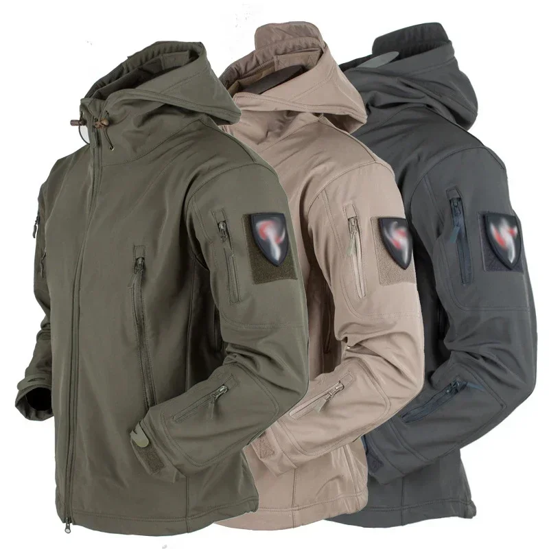 

Men Winter Tactical Jacket Fleece Jacket Hunting Shark Skin Windbreaker Jackets Soft Shell Warm Waterproof Windproof Coat