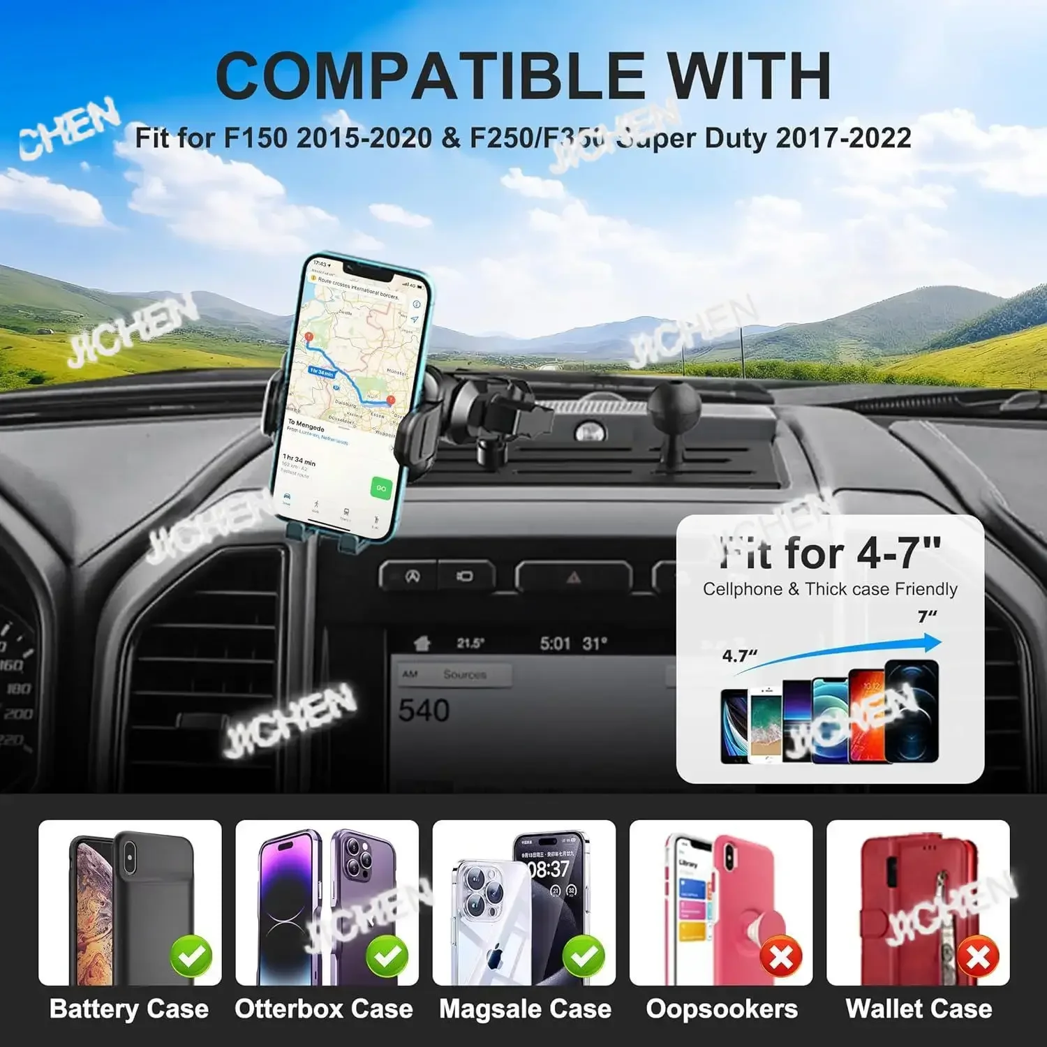 

TZY подходит для универсального держателя мобильного телефона Ram 2019+, автомобильный прочный стабильный кронштейн,