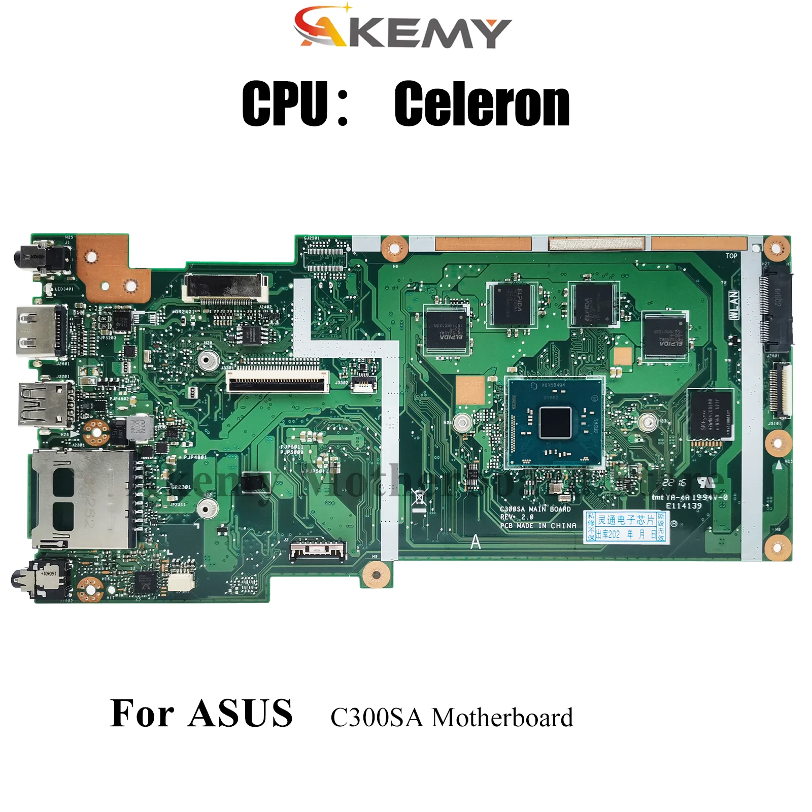 

C300SA Материнская плата для ноутбука ASUS Chromebook C300S C300SA Материнская плата для ноутбука с процессором Celeron 100% тестирование ОК быстрая доставка stk