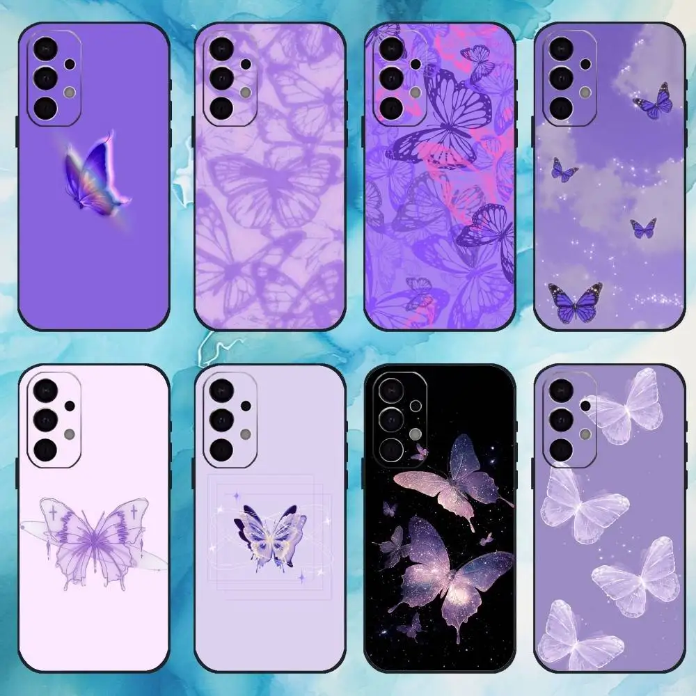 

Purple Butterfly Couple Phone Case For Samsung S25,S24,S21,S22,S23,S30,Ultra,S20,Plus,Fe,Lite,Note,10,9,5G Black Cover