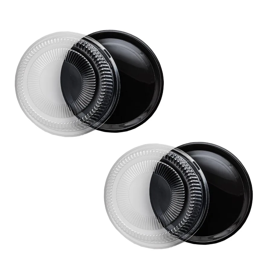 

Hard Plastic Tray With Clear Dome Lids, 12", Black