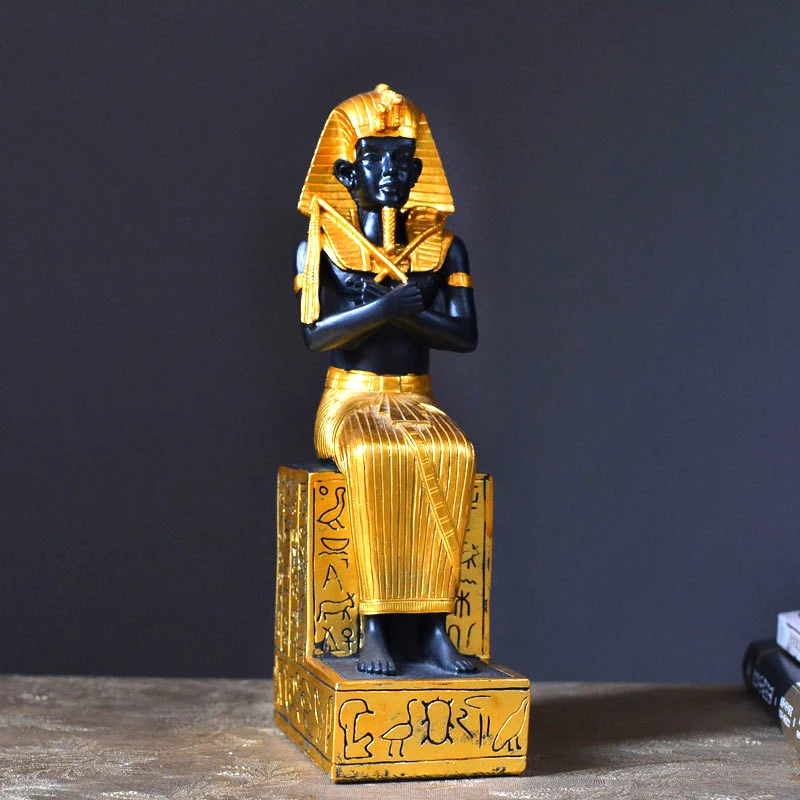 Resin Ancient Egyptian Pharaohs Statue Model Egyptian Pyramid Tourist Souvenir Home Room Office Desktop Decoration Accessories