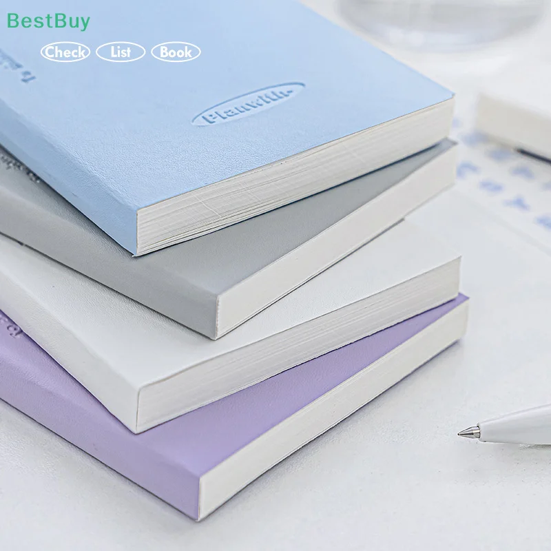 Kawaii Simple Notebook Daily Planner Portable PU Soft Cover Agenda Working Time Plan Schedule Efficient Organized Planner