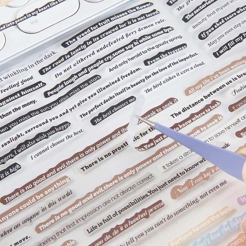 DIY Paper Tape Decorative Washi Tape English Words Style Paper Wrapping Tape Roll For Scrapbook Diary Note Gift Present Projects