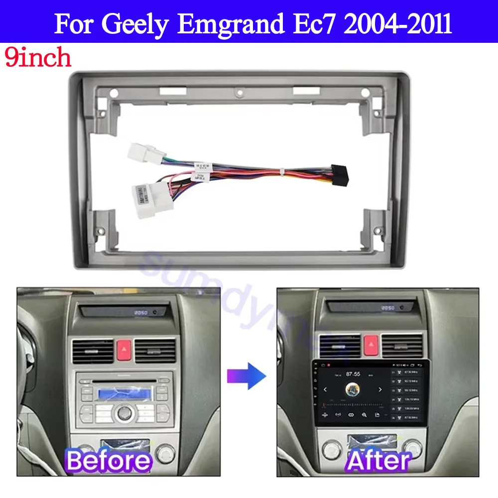 

9-дюймовый автомобильный радиоприемник для Geely Emgrand Ec7 2004-2011, комплект отделки приборной панели, рама, головное устройство, ремонт автомобиля