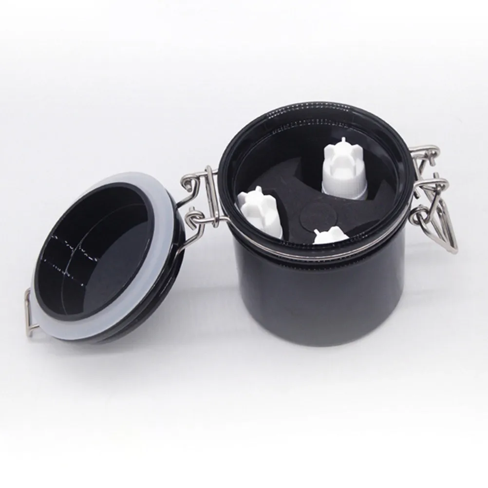 

1Pcs Eyelash Glue Storage Tank Activated Carbon Odor Resistant Sealed Eyelash Extension Case Large Capacity Black