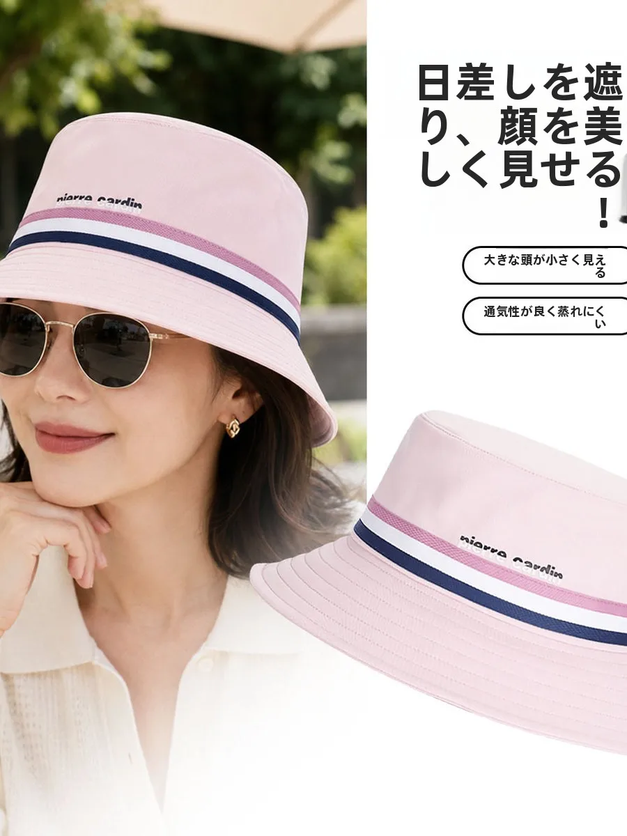 ユニセックス通気性フィッシングキャップアウトドア夏の日焼け防止ストライプ帽子女性のファッショナブルな帽子通勤多用途つば広帽子
