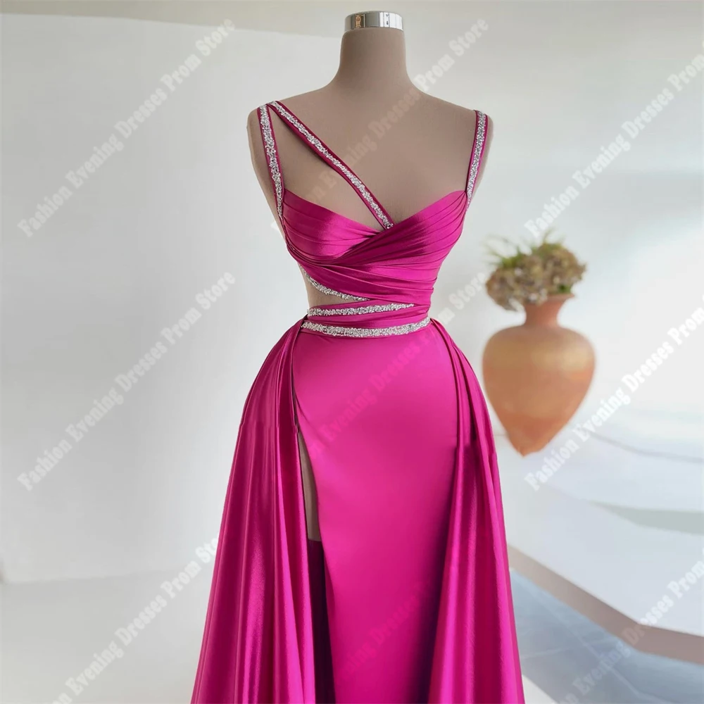 Sexy Simple Women Prom Dresses Beautiful Mermaid Sleeveless Princess Evening Gowns With Detachable Tail Fashion Celebrity Party