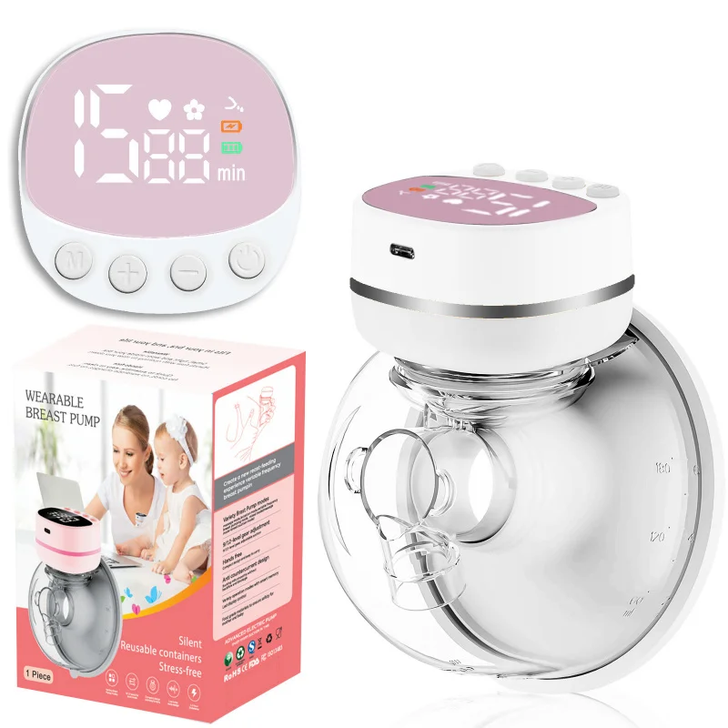 Wearable Breast Pump Integrated Electric Massage Painless Breast Pump Silent Postpartum Automatic Milk Extractor for Mothers