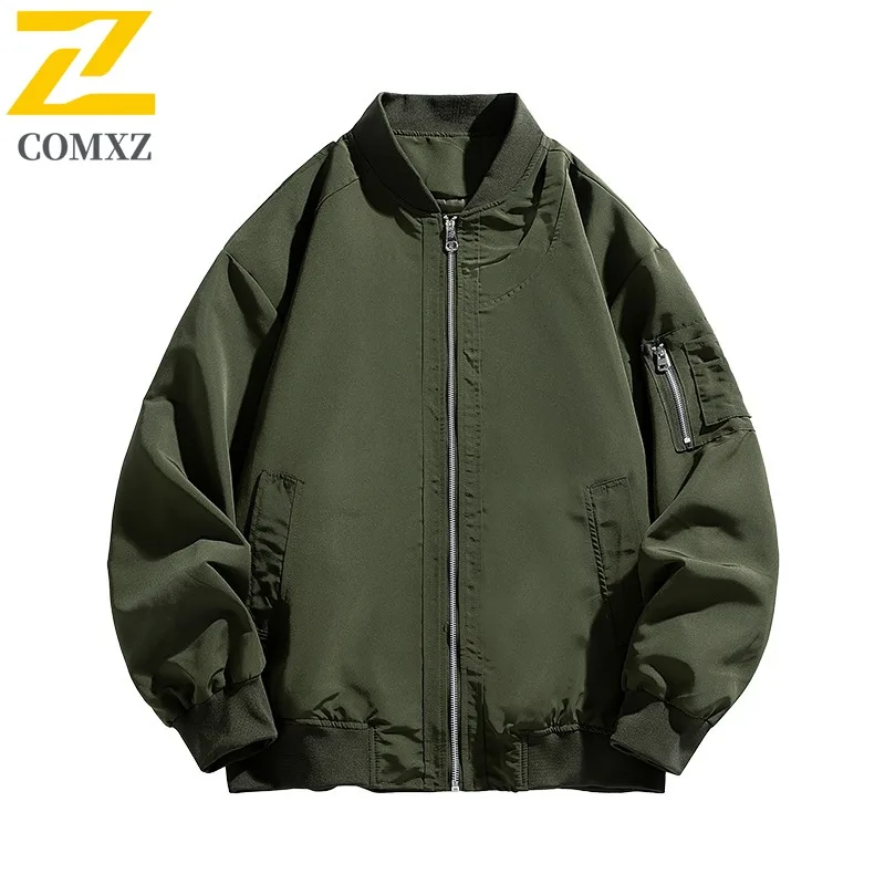 

COMXZ 2025, трансграничная весенне-осенняя куртка, мужская куртка с бейсбольным воротником, повседневная деловая мужская одежда, пальто с воротником-стойкой