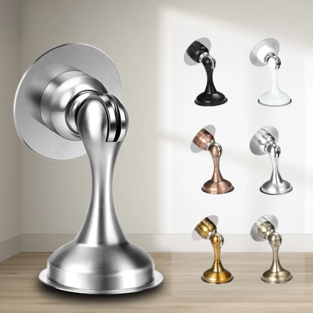 Stainless Steel Quiet Door Stopper, Thickened Anti-Collision Door Holder, No-Drill, Luxury Magnetic Door Catch for Bedroom