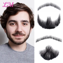 LiangMo Lace Beard For Men Cosplay Lace Invisible Fake Beards Hair Hand Made Mustache Hair Lifelike