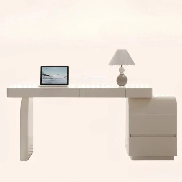 

Рабочий стол в французском кремовом стиле, комбинированный светильник, роскошный рабочий стол, компьютерный стол, стол для приема