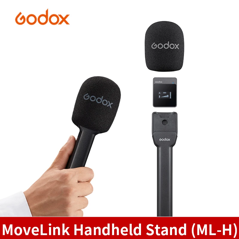 Godox Movelink ML-H Wireless Microphone Handheld Stand Handle Grip Bracket for Godox MoveLink M1/M2/UC1 Professional Microphone