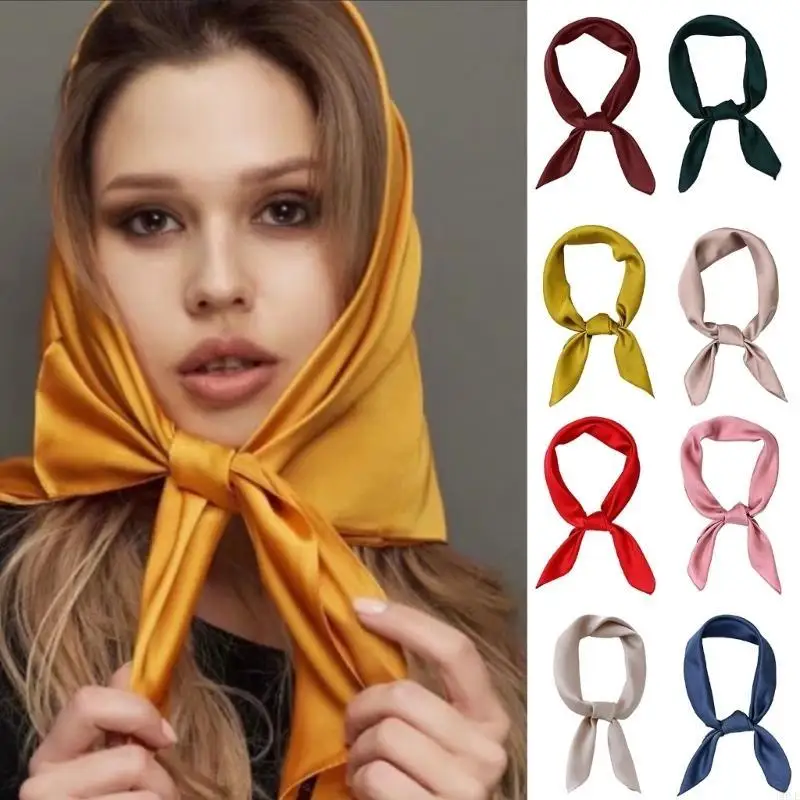 50le seda elegante cachecol para mulheres acessórios lenço macio e respirável
