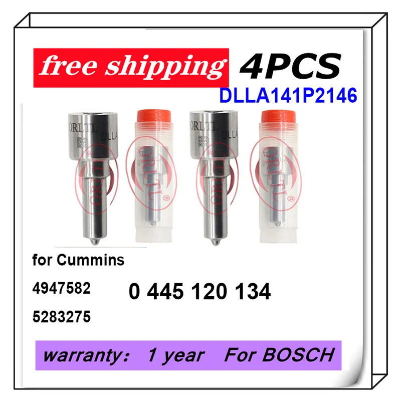 

NEW DLLA141P2146 0 433 172 146 for Cummins 0445120134 4947582 5283275 0 445 120 134 Commmon Rail Nozzle 4pcs