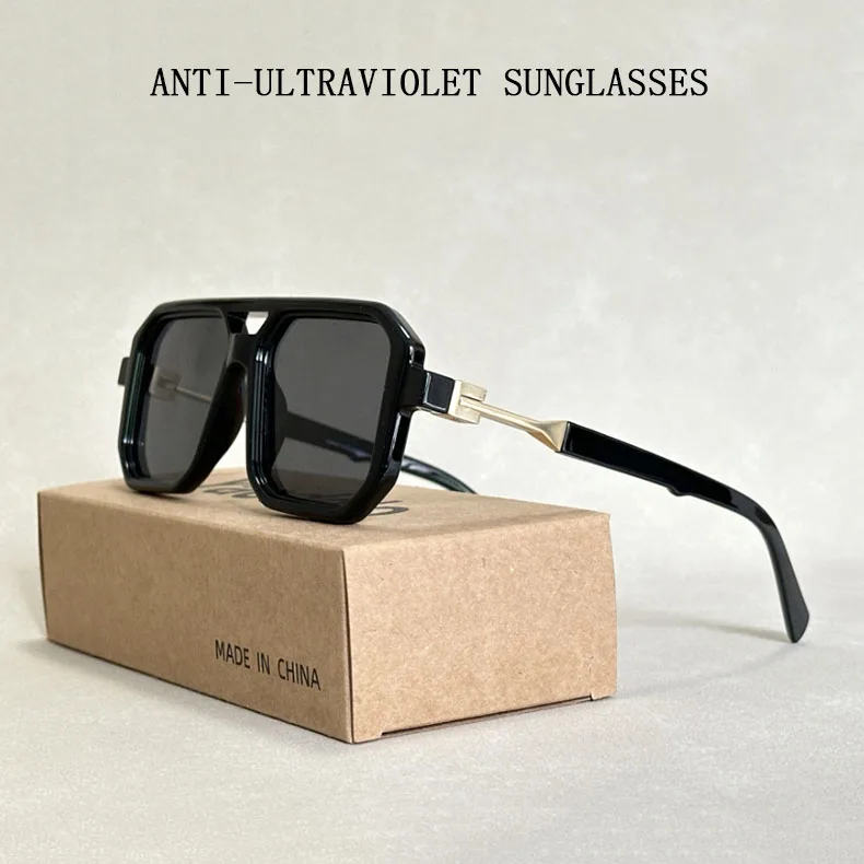 2024 quadratische Sonnenbrille für Männer Vintage-Mode Gläser Sonnenbrille Frauen Trendy Dropshipping Shades Gafas De Sol Hombre Lunette – Detail 1