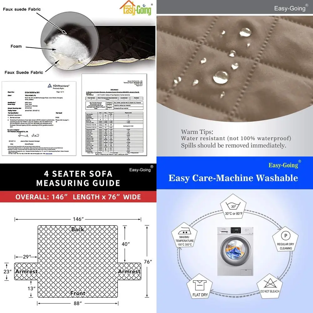 

Двусторонний чехол для дивана на 4 человека, водонепроницаемый чехол для дивана с пенопластовыми палочками, эластичные ремни, защита для мебели для домашних животных