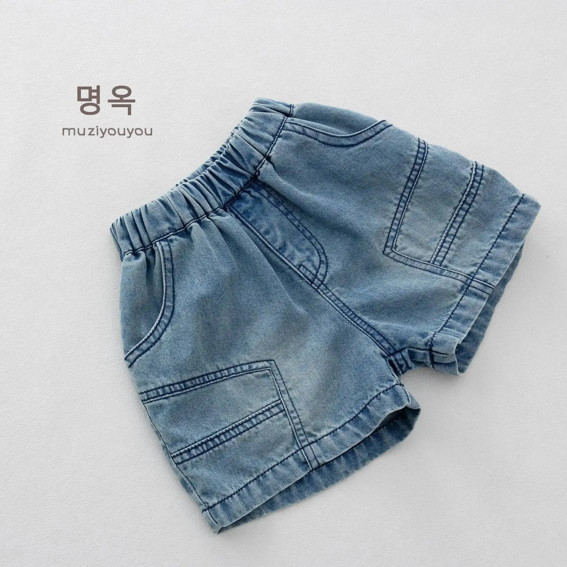 Frühling Sommer Kinder Denim-Shorts 1-8 Jahre Jungen Mädchen Patchwork Kurze Jeanshosen Koreanische Kleinkinder-Bekleidung Kinderkleidung – Detail 3