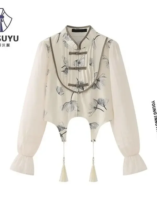 Gonna A forma di cavallo in stile cinese con Design migliorato Hanfu nuovo Top in stile cinese con vestiti alla moda e alla moda