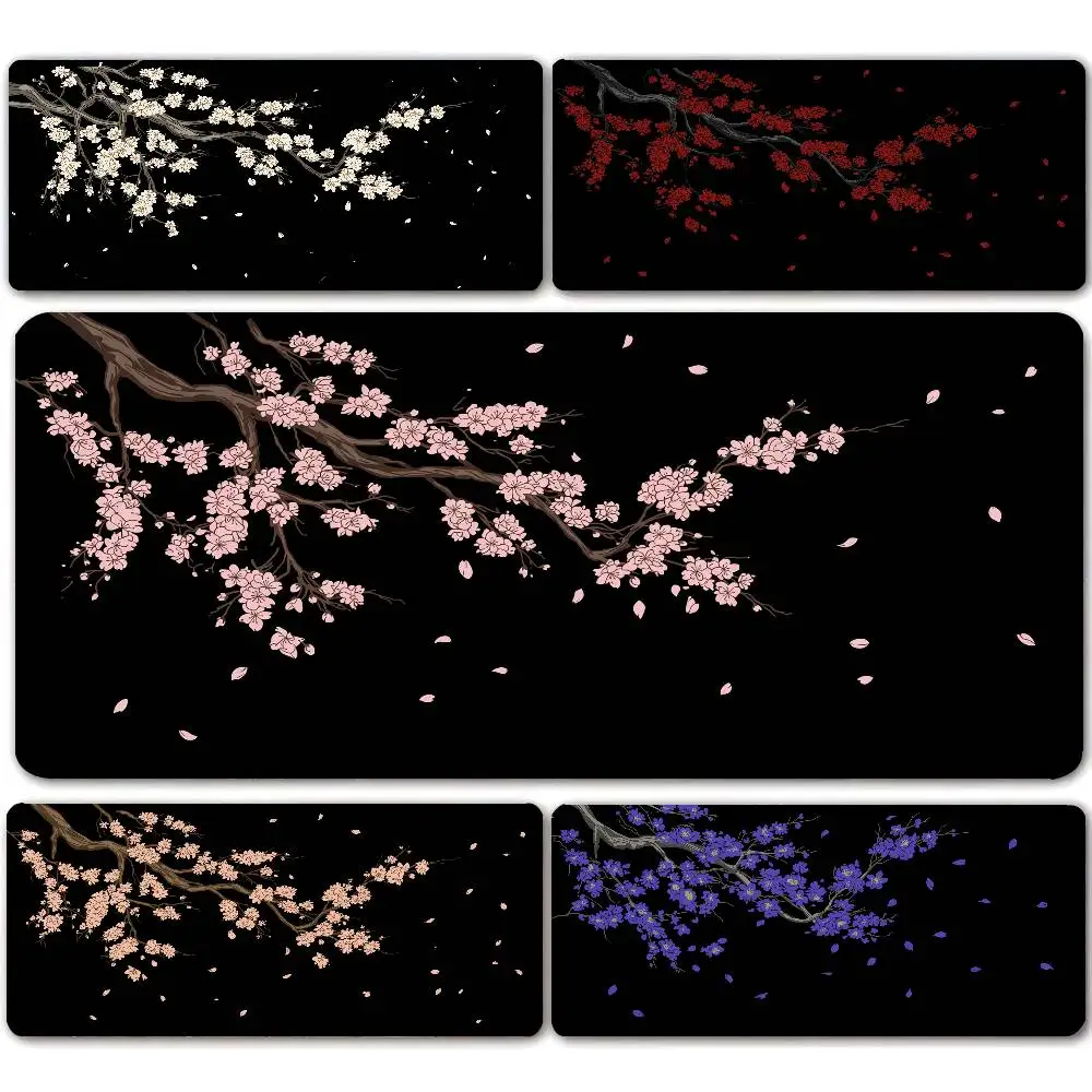 Japanese Sakura XXL Gaming Mouse Pad  Cherry Blossom Design  Available in Various Colors  Suitable for Laptops, Office Desks