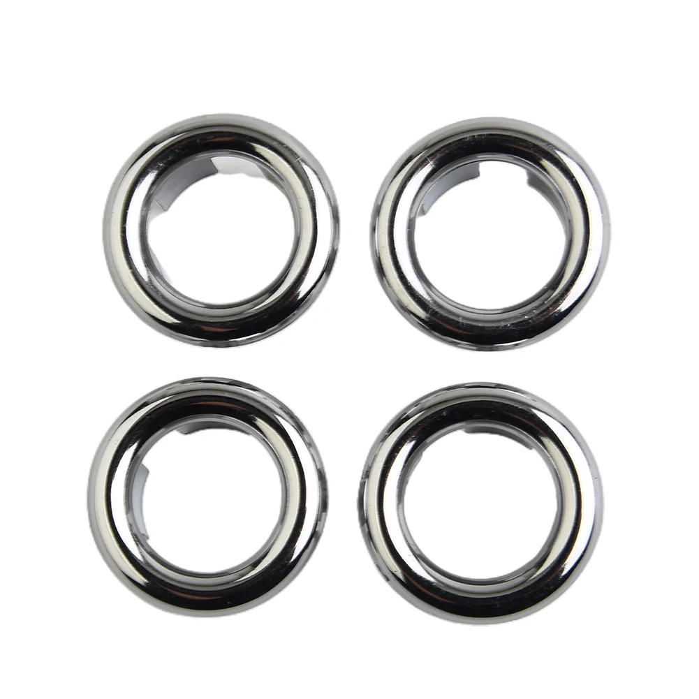 4PCS Bathroom Basin Faucet Sink Overflow Cover Brass Six-foot Ring Insert Hole Cover Cap Silver Trim Bathroom Accessories