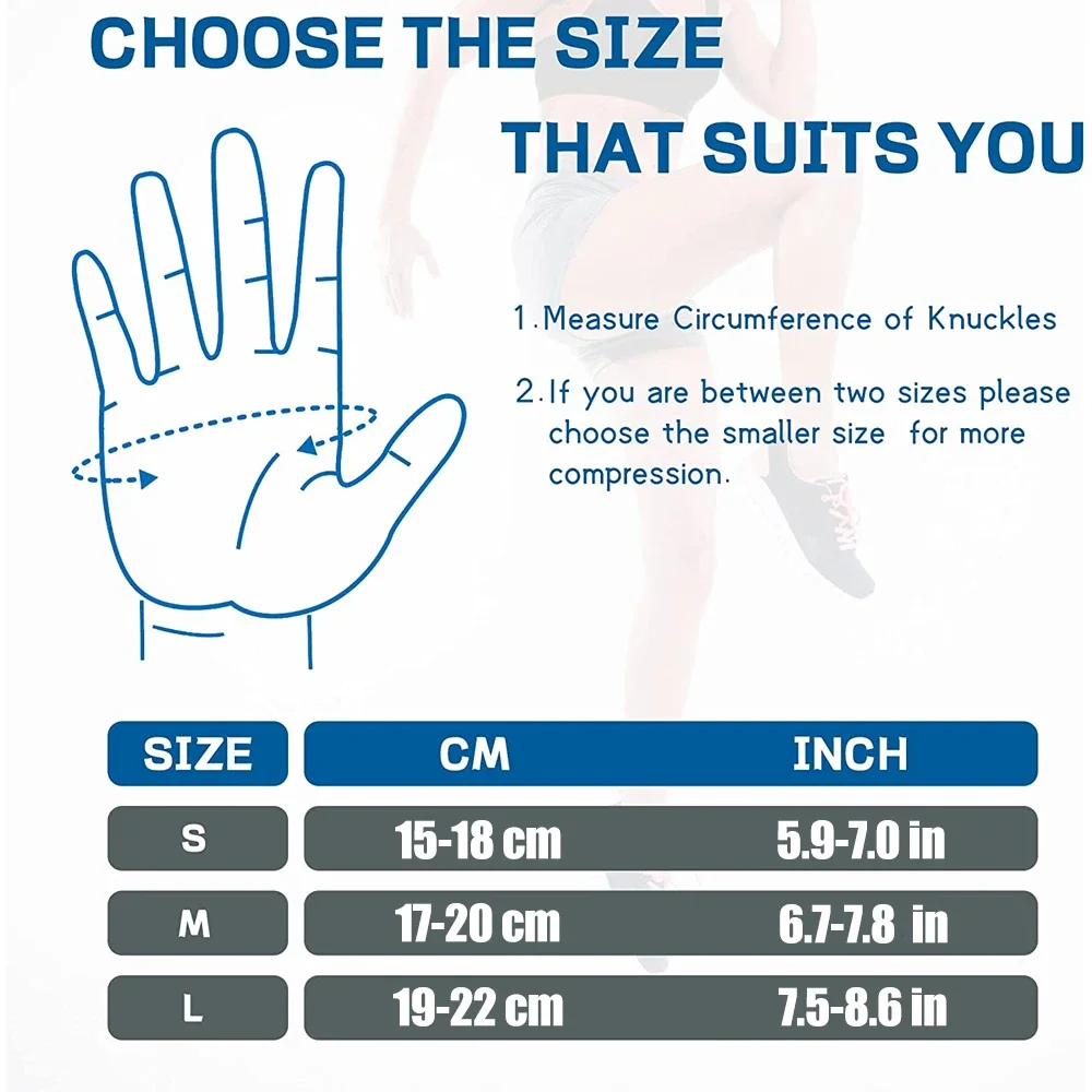 1Pair Arthritis Gloves for Women Men, All-Around Compression Gloves, Finger extension with Anti-Slip Grip, Support Gloves