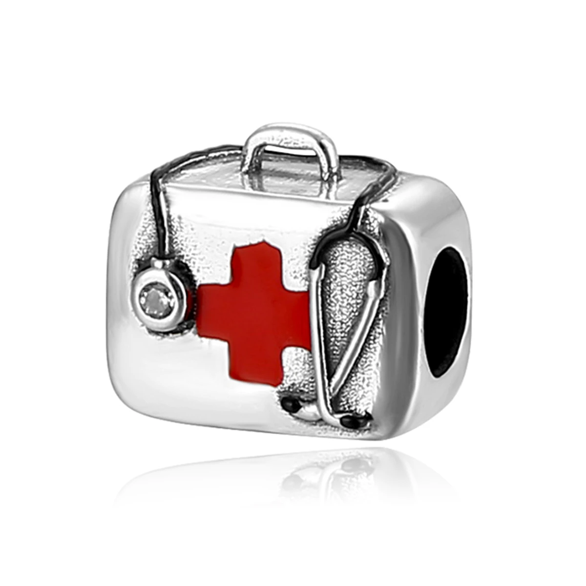 Pan Charms Red Cross Medical Kit Stethoscope Nurse Doctor Charm Pendant Health Care Appreciation Gift for Bracelet Necklace DIY