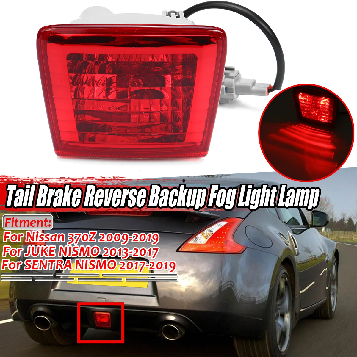 Red 370Z Car Rear Tail Brake Fog Light Lamp Reverse Backup For Nissan 370Z For JUKE For NISMO For SENTRA For NISMO 2009-2019