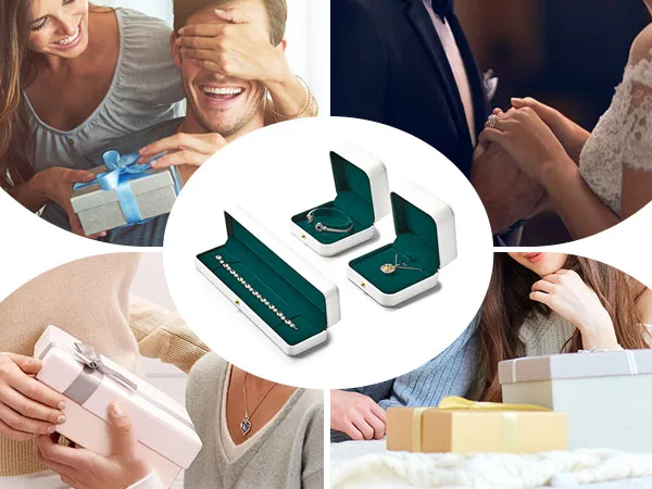 Oirlv Luxuriöse Romantische Leder-Schmuckgeschenkbox Ringbox Halskettenbox Ringverpackung Aufbewahrungsbox Ring-Organizer für Hochzeitsdekoration – Detail 20