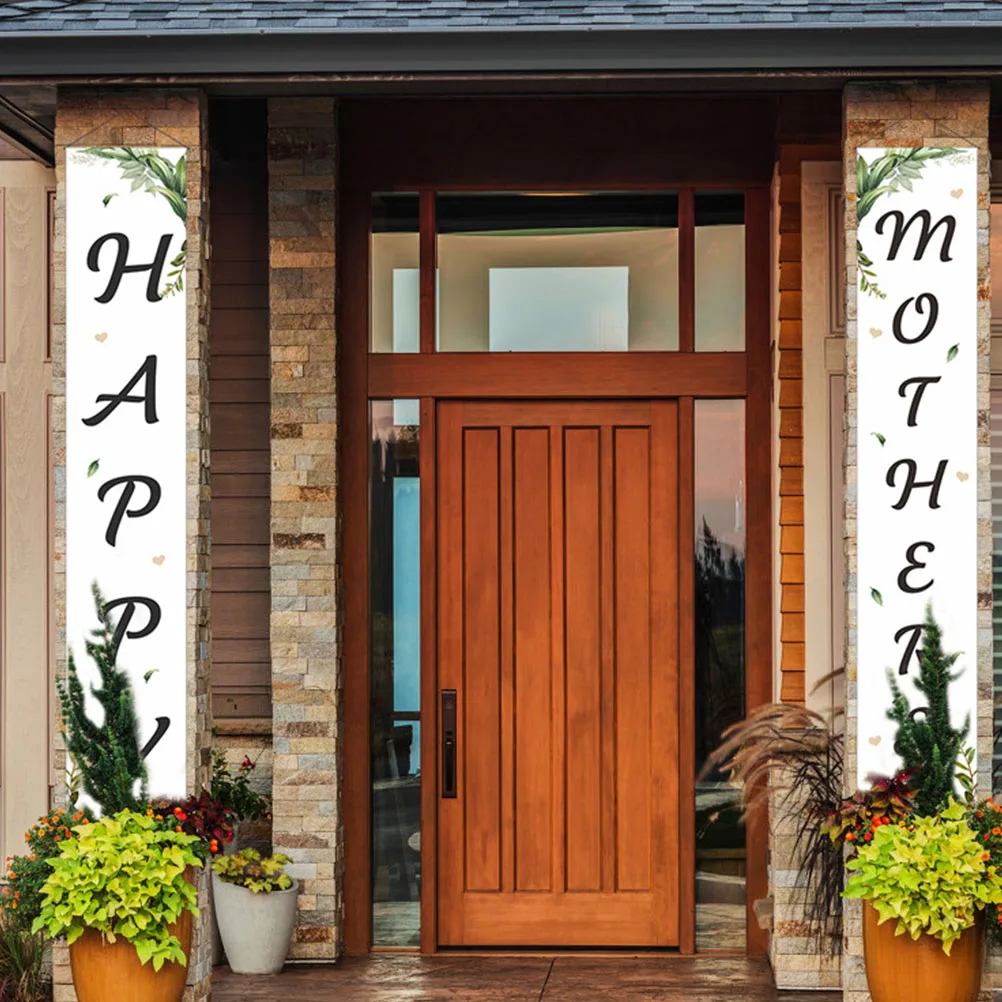 

1 Pair Mother'S Day Party Decorative Banner Portable Banner For Holiday Decoration Mother'S Day Porch Sign Party Banners