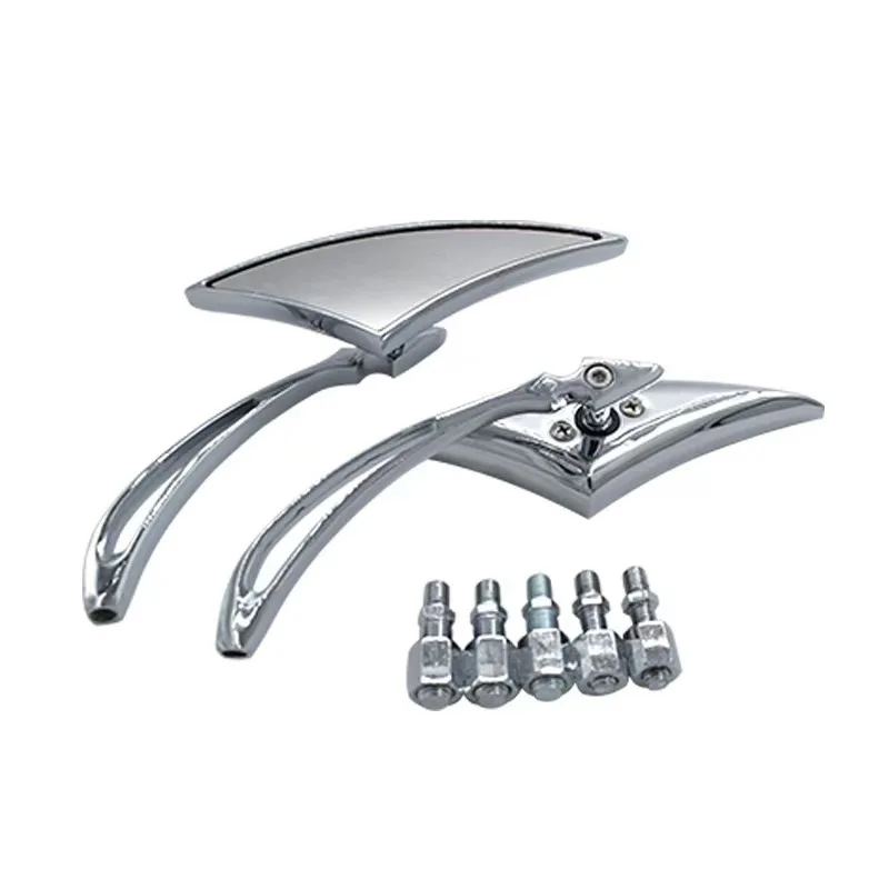 دراجة نارية أسود/كروم 8 مللي متر 10 مللي متر المرايا الجانبية لهوندا الظل VTX كاواساكي فولكان سوزوكي GSX-R ياماها الخامس ستار 1100 #2