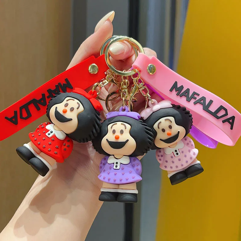 Cartoon Cute Mafalda Little Girl Keychain Bag Pendant Gift