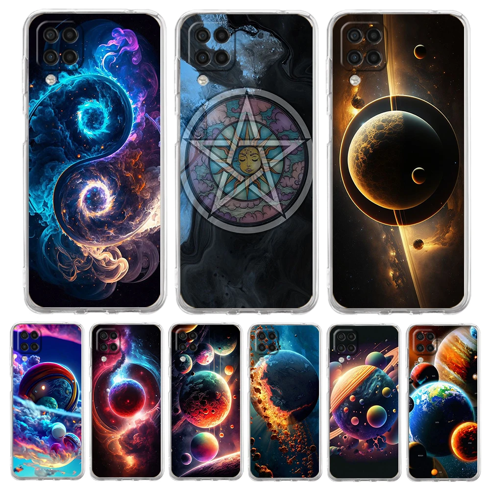 

Beautiful Planet Stars Phone Case for Samsung Galaxy A13 A22 A32 A52 A53 A72 A51 A71 A11 A31 A41 A01 A21S 5G Transparent Shell