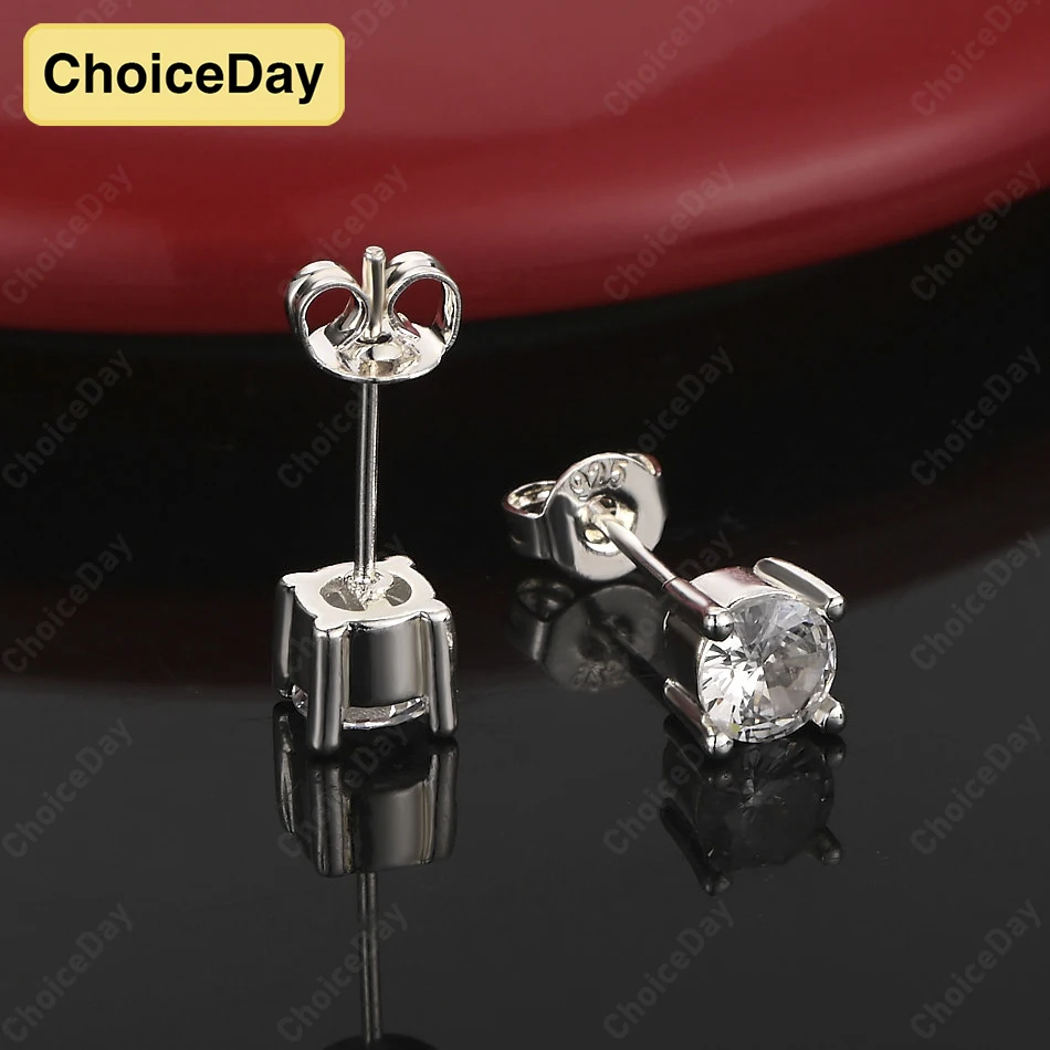 

ChoiceDay 925 Sterling Silver Delicate Square Zirconia Earrings for Women Engagement Jewelry Accessories Fashion
