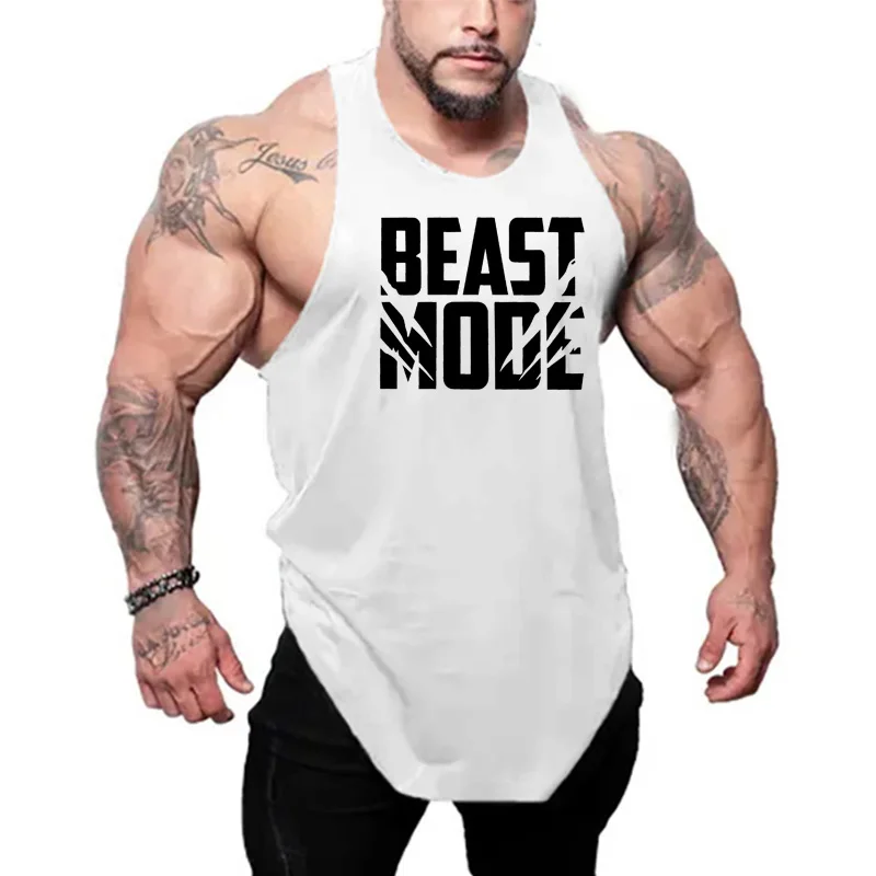 Summer Men Y-back Plain Gym Workout Pumping iron Cotton Training Gray Off-shoulder Cotton Shirt Tank TopBreathable Training Vest