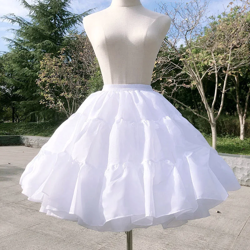 Enagua de falda de Organza blanca para boda, soporte Lolita, ajustable, diario, falda inferior de algodón, abultado koszule i bluzki