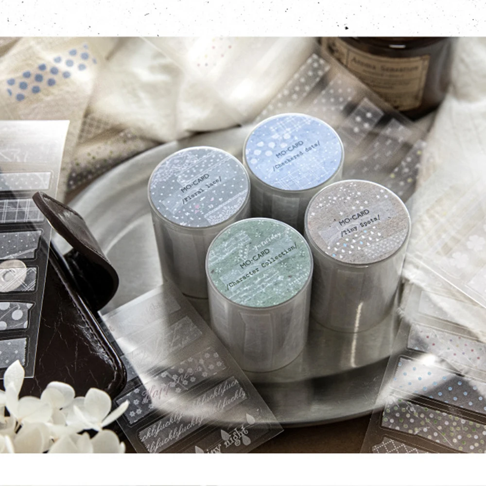 1roll Polka Dot Text Lace Star Elements Ins Cartoon Die Cutting Label Stickers DIY Diary Scrapbook Aesthetic Decoration